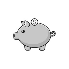 silver piggy bank with coin slot upright and glo