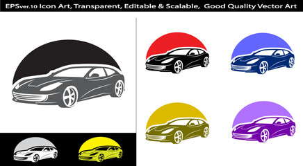 Obraz premium Car Care Icon Vector with Color Variations | Editable EPS AI Auto Service Vehicle Symbol Design