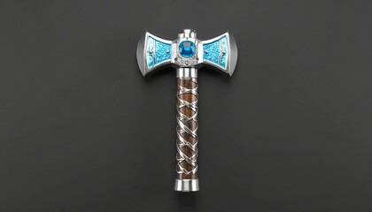 Ornate double-headed axe on dark background