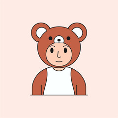 Bear Costume Avatar Vector Illustration