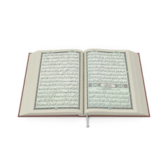 Obraz premium open quran, top view isolated on transparent background, PNG