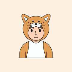 Cat Costume Avatar Vector Illustration