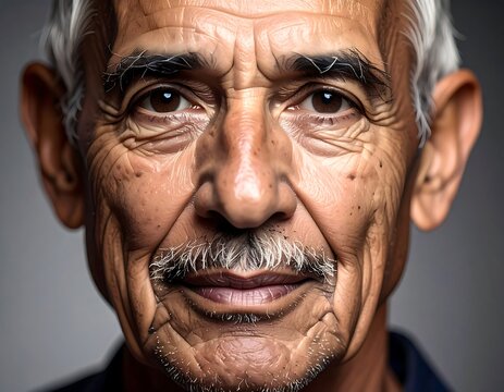 Close-up portrait of a senior man