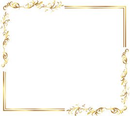 Naklejka premium frame with leaves gold border Golden Border Warm Color Frame 