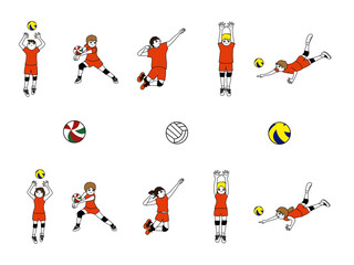 バレーボール　オレンジユニフォーム