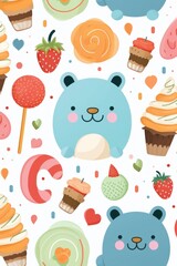 Cute wallpaper backgrounds dessert cartoon.