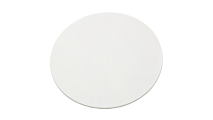 empty white circle paper sticker isolated on transparent background
