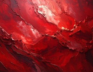 Abstract red textured painting