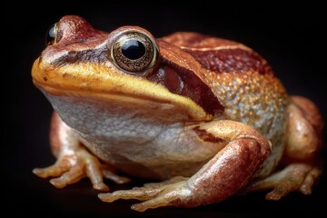 Fototapeta premium Close-Up of Colorful Frog with Detailed Skin Texture and Eyes