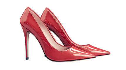High-heeled shoes with sleek design background isolated on a Transparent background, PNG file.