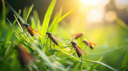 Insects grass sunlight