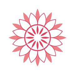 Fototapeta premium minimal circular mandala with thin clean lines 