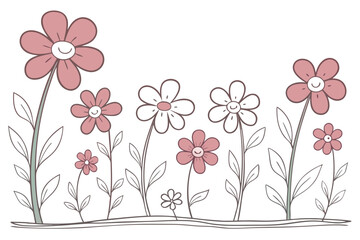 pink flowers on a wooden background
