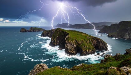 Dramatic storm over islands
