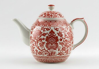 Ornate red teapot