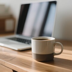 coffee cup and laptop