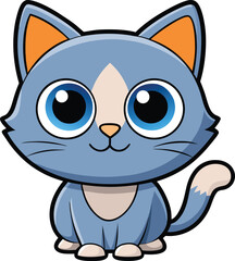 cute cat sticker with big eyes.