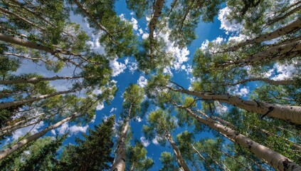 Fototapeta premium Forest canopy view upward