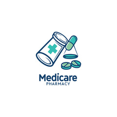creative medicine pharmacy logo design vector 