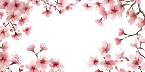 Fototapeta premium Pink Cherry Blossom Frame