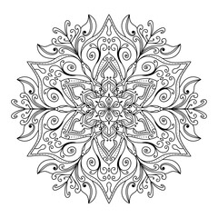 Intricate Floral Mandala Design for Coloring and Creative Projects