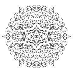 Intricate Floral Mandala Design for Coloring and Creative Projects