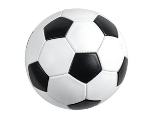 Soccer ball, black and white panels, perfect sphere