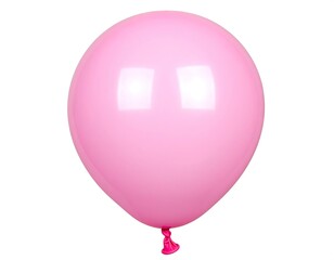 A single, round, light pink balloon against a plain white background.  A small, fuchsia-colored knot is visible at the bottom