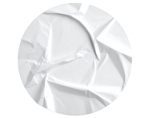 Wrinkled white circular sheet