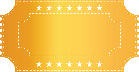 Blank Gold Metallic Vector Admission Ticket Template
