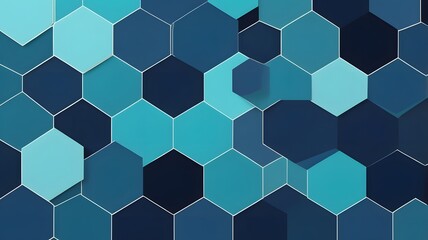 Naklejka premium Blue polygonal hexagon abstract wallpaper illustration AI generated futuristic geometric design for stylish modern artistic background in digital style 