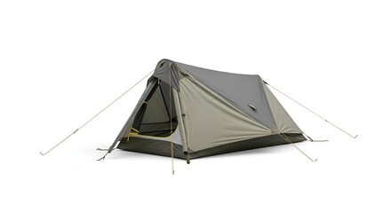 A triangle small tent compactly, isolated on white background
