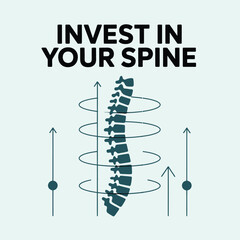 World Spine Day Poster with Vertebral Column Illustration