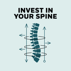 World Spine Day Poster with Vertebral Column Illustration