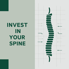 World Spine Day Poster with Vertebral Column Illustration