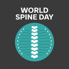 World Spine Day Poster with Vertebral Column Illustration