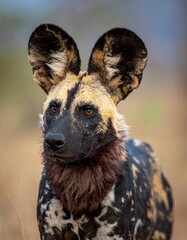 Close-up portrait of a wild dog