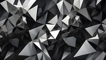 Fototapeta premium Abstract black and white geometric pattern with sharp edges and angular shapes design