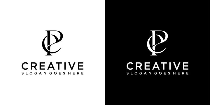 EP or PE initial letter logo design vector