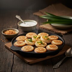 Thai Coconut Pancakes with Sweet Corn (Khanom Krok)