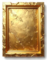 Gold abstract painting in ornate frame