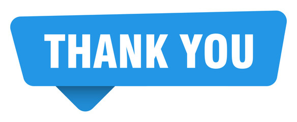 thank you sticker. thank you blue sign isolated on transpatent background