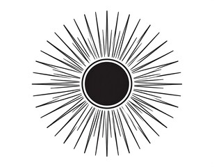Circular sunburst design with dark center