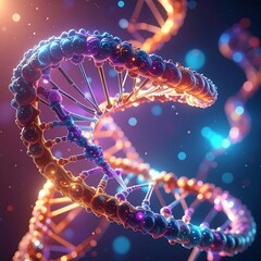 DNA helix in vibrant colors