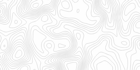 Minimal white line geometric grid outline curve counter map and wavy topography relief discovery area white, black line texture background.	