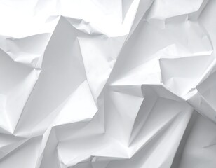 Crinkled white paper texture, abstract folds