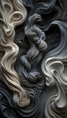 Obraz premium Abstract fluid art in neutral tones with flowing shapes and dynamic composition design