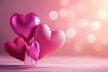 Colorful heart-shaped balloons create a festive atmosphere for celebrations and events