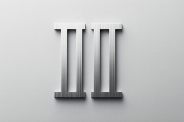 Silver Roman Numeral II on Neutral Background for Artistic Themes