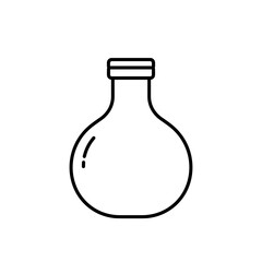 Simple Line Art Illustration of a Round-Bottom Flask